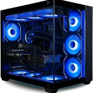 Panorama XL RTX 5080, Ryzen 9 9950X3D, 32GB DDR5 RAM, 2TB Gen4 SSD, 360mm Liquid Cooled Gaming Desktop PC w/Windows 11 Pro, 3 Year Warranty, RGB Keyboard+Mouse, Internal WiFi 7, 3X DP, HDMI & RJ45